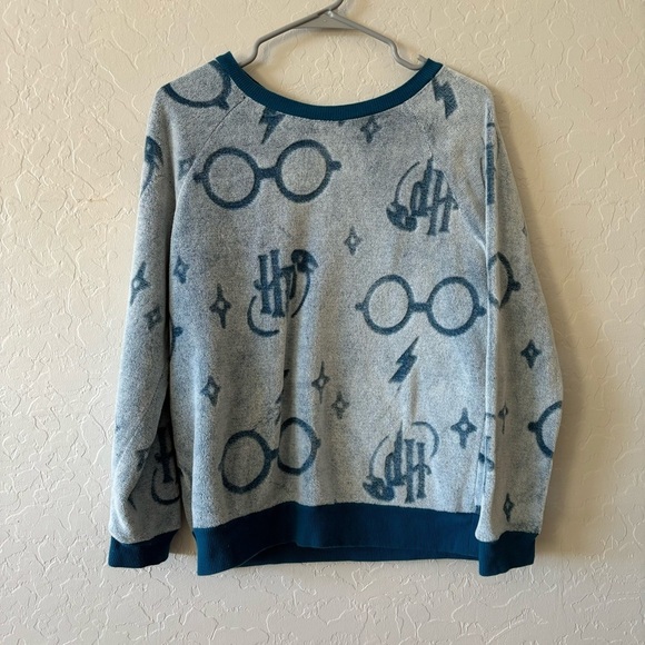 Harry Potter Wizarding World Blue 2 Piece Jogger Lounge Set Large Cozy Pajamas - Picture 3 of 8